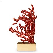 Set de 2 sculptures serre livres avec plus de 8 000 cabochons de corail rouge placés à la main 172-Red Coral Set