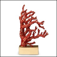 Set de 2 sculptures serre livres avec plus de 8 000 cabochons de corail rouge placés à la main 172-Red Coral Set