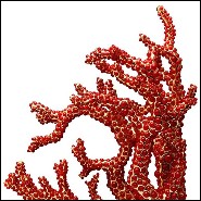 Set de 2 sculptures serre livres avec plus de 8 000 cabochons de corail rouge placés à la main 172-Red Coral Set