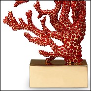 Set de 2 sculptures serre livres avec plus de 8 000 cabochons de corail rouge placés à la main 172-Red Coral Set