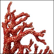Set de 2 sculptures serre livres avec plus de 8 000 cabochons de corail rouge placés à la main 172-Red Coral Set