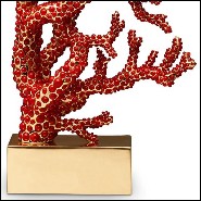 Set de 2 sculptures serre livres avec plus de 8 000 cabochons de corail rouge placés à la main 172-Red Coral Set