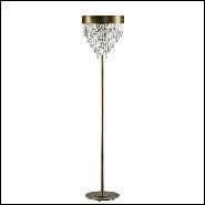 Floor lamp with structure in solid brass in antique brushed finish and carved quartz crystal sticks 155-Crystal Sticks 3