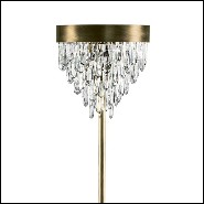 Floor lamp with structure in solid brass in antique brushed finish and carved quartz crystal sticks 155-Crystal Sticks 3