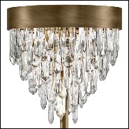 Floor lamp with structure in solid brass in antique brushed finish and carved quartz crystal sticks 155-Crystal Sticks 3