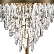 Floor lamp with structure in solid brass in antique brushed finish and carved quartz crystal sticks 155-Crystal Sticks 3