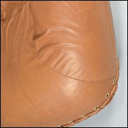 Armchair in natural genuine leather in cognac finish by De Pas D'Urbigno & Lomazzi for Poltronova PC-Baseball Glove Joe