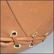 Armchair in natural genuine leather in cognac finish by De Pas D'Urbigno & Lomazzi for Poltronova PC-Baseball Glove Joe