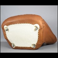 Armchair in natural genuine leather in cognac finish by De Pas D'Urbigno & Lomazzi for Poltronova PC-Baseball Glove Joe