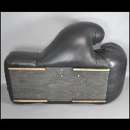 Armchair in natural genuine black and white leather PC-Boxing Glove De Sede