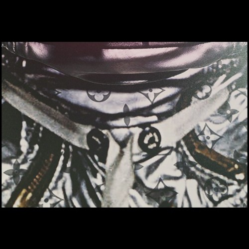 Décoration murale avec cadre en bois et photo sur toile avec éclairage néon à LED rose 173-Astronaute Vuitton