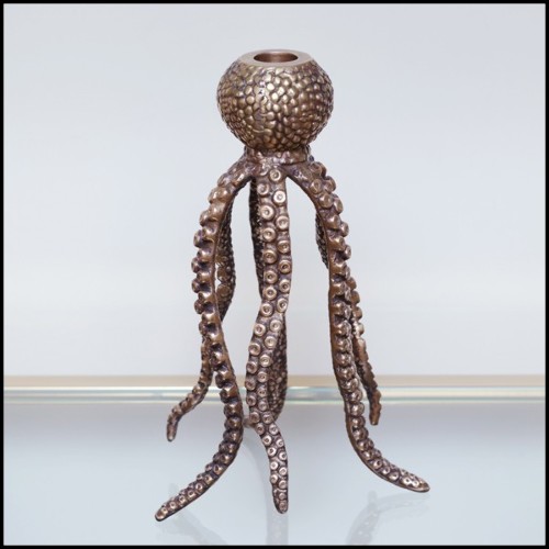 Chandelier en laiton massif finition laiton vintage 24-Pieuvre