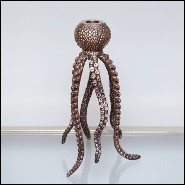 Candleholder in solid brass in vintage brass finish 24-Pieuvre