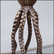 Candleholder in solid brass in vintage brass finish 24-Pieuvre