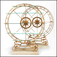 Set of 2 shelves with zodiac signs carved around the structure frame PC-Zodiac Signs