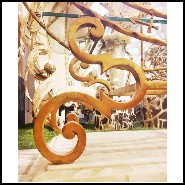 Set of 2 shelves with zodiac signs carved around the structure frame PC-Zodiac Signs