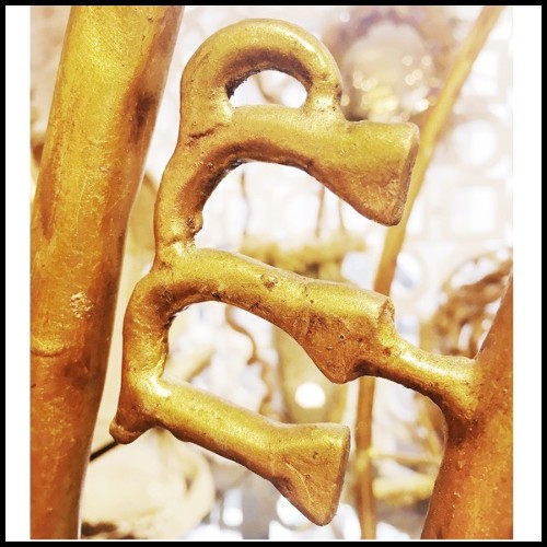 Set of 2 shelves with zodiac signs carved around the structure frame PC-Zodiac Signs