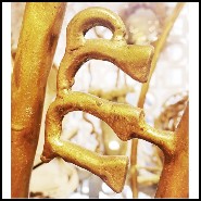 Set of 2 shelves with zodiac signs carved around the structure frame PC-Zodiac Signs