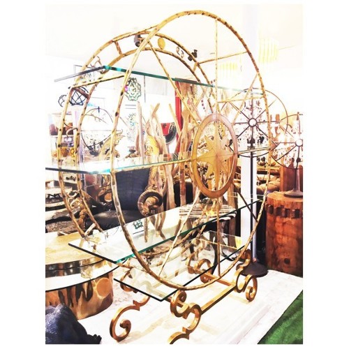 Set of 2 shelves with zodiac signs carved around the structure frame PC-Zodiac Signs