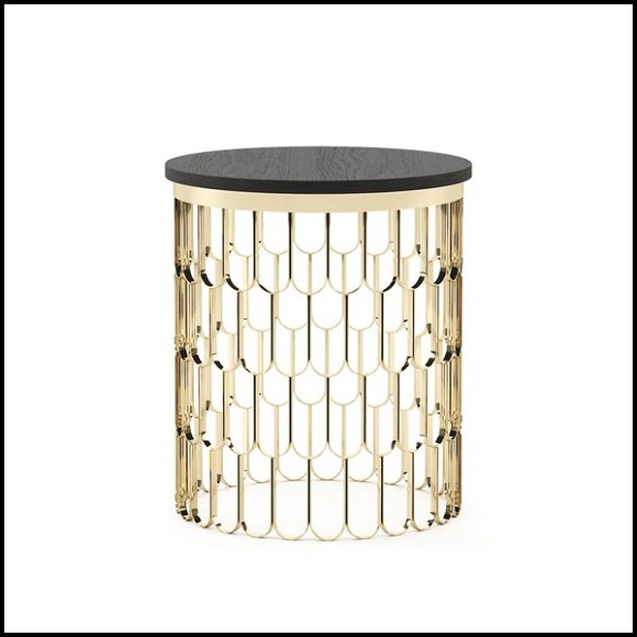 Table d'appoint avec structure en acier inoxydable poli finition Gold 174-Scales