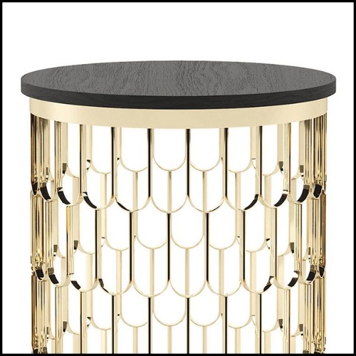 Table d'appoint avec structure en acier inoxydable poli finition Gold 174-Scales