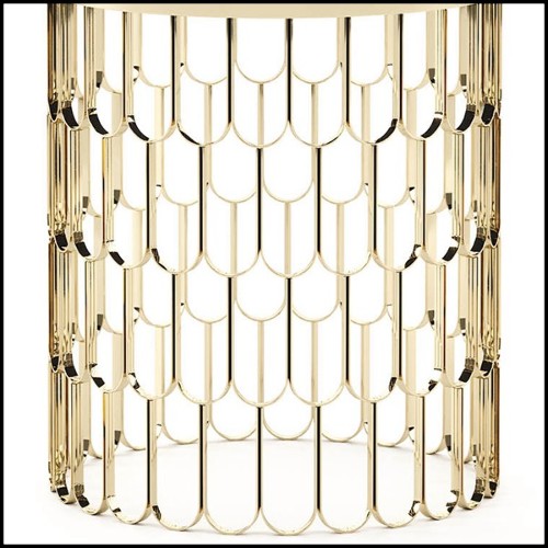 Table d'appoint avec structure en acier inoxydable poli finition Gold 174-Scales