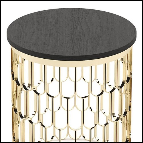 Side table with structure in polished stainless steel in gold finish 174-Scales