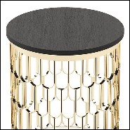 Side table with structure in polished stainless steel in gold finish 174-Scales
