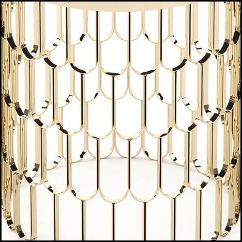 Table d'appoint avec structure en acier inoxydable poli finition Gold 174-Scales