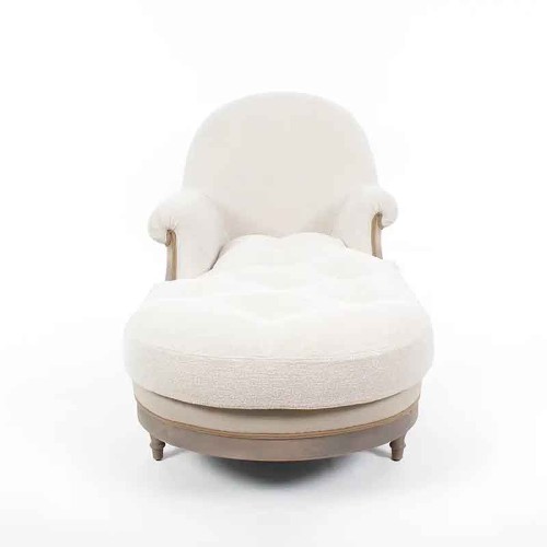 Canapé méridienne avec structure en bois noirci massif et recouvert de velours jaune 176-Meridienne Yellow