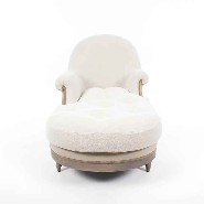 Canapé méridienne avec structure en bois noirci massif et recouvert de velours jaune 176-Meridienne Yellow