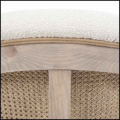 Canapé méridienne avec structure en bois noirci massif et recouvert de velours jaune 176-Meridienne Yellow