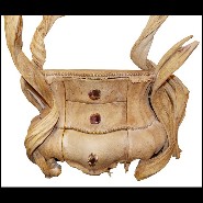 Commode avec structure en bois de hêtre massif avec lianes solides et pierre d'améthyste du Brésil PC-Amethyst Lianes