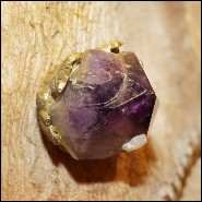 Commode avec structure en bois de hêtre massif avec lianes solides et pierre d'améthyste du Brésil PC-Amethyst Lianes