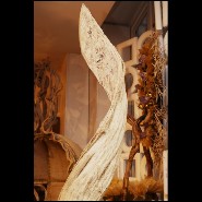 Commode avec structure en bois de hêtre massif avec lianes solides et pierre d'améthyste du Brésil PC-Amethyst Lianes