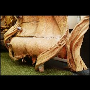 Commode avec structure en bois de hêtre massif avec lianes solides et pierre d'améthyste du Brésil PC-Amethyst Lianes