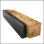 Banc en bois de cèdre aromatique naturel et massif et en acier brut 154-Cedar and Steel