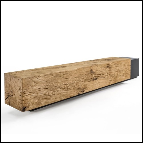 Cedar and steel bench in solid natural cedar wood 154-Cedar and Steel