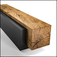 Cedar and steel bench in solid natural cedar wood 154-Cedar and Steel