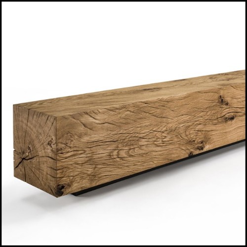 Cedar and steel bench in solid natural cedar wood 154-Cedar and Steel