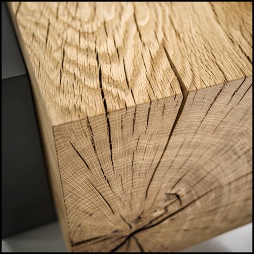 Cedar and steel bench in solid natural cedar wood 154-Cedar and Steel