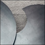 Set of 2 coffee table all in wrought raw steel in dark finish 147-Raw Steel Round