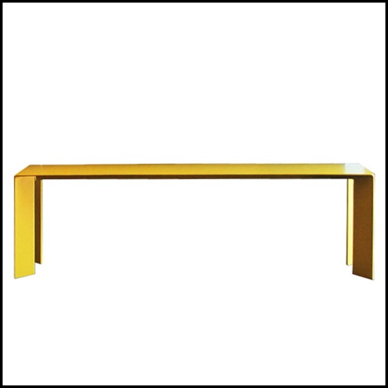 Bench all in wrought Steel with high quality lacquered paint 147-Laqué Yellow