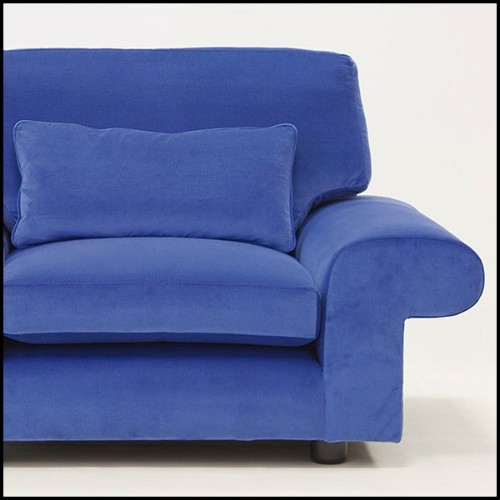 Armchair with structure in solid wood covered with blue velvet fabric 176-Bahamas Velvet