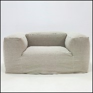 Fauteuil avec structure en bois massif recouvert avec tissu amovible de haute qualité couleur crème 176-Phantom