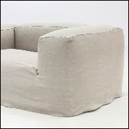 Fauteuil avec structure en bois massif recouvert avec tissu amovible de haute qualité couleur crème 176-Phantom