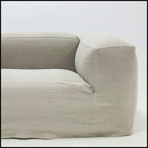 Fauteuil avec structure en bois massif recouvert avec tissu amovible de haute qualité couleur crème 176-Phantom
