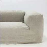 Fauteuil avec structure en bois massif recouvert avec tissu amovible de haute qualité couleur crème 176-Phantom