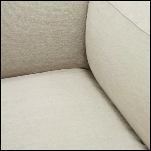 Armchair with solid wood structure covered with removable fabric in cream color 176-Phantom