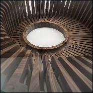 Table basse avec multiples éléments en bâtons de bois de noyer massif sculpté 154-Shift